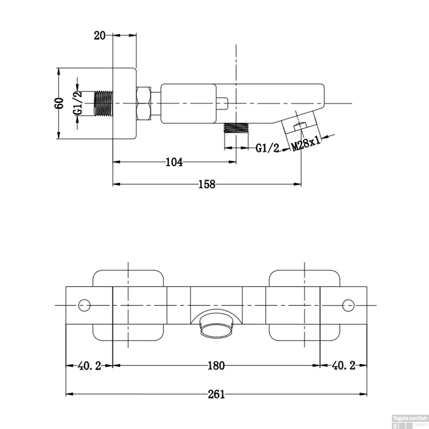 Thermostatische Badkraan Schutte Signo Chroom 4 Thermostatische Badkraan Schutte Signo Chroom - Afbeelding 2