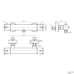Thermostatische Douchekraan Schutte London Chroom 120mm HOH-afstand -Exporteren Badkamer Top Winkel thermostatische douchemengkraan schutte london chroom 120mm hoh afstand tech