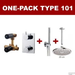 Thermostatische Inbouw Regendouche Set Wiesbaden Type 101 Plafondarm 20 Cm Rond Incl. Inbouwdeel