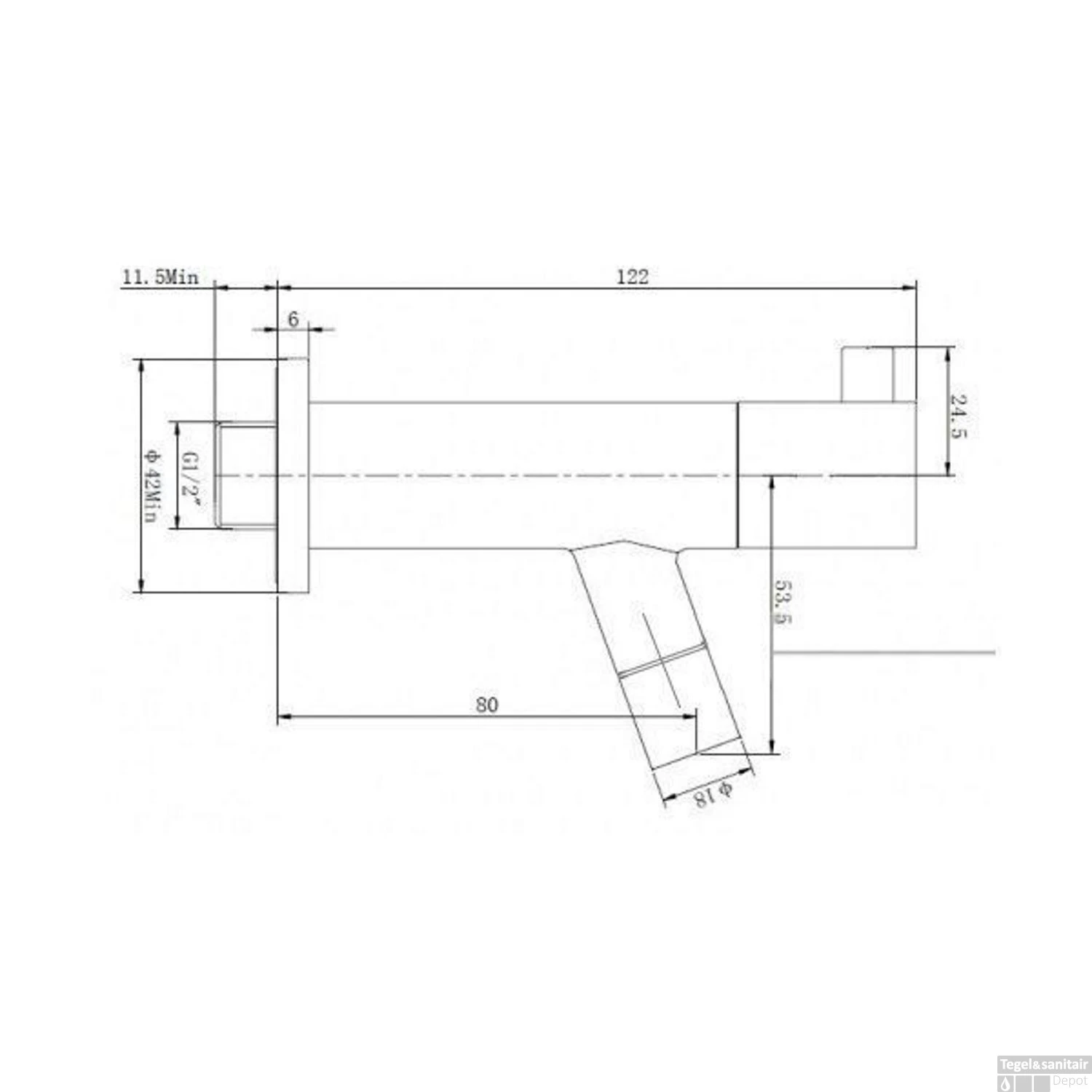 BWS Danu Inbouw Toiletkraan 1/2'' Chroom Met Keramisch Binnenwerk 4 BWS Danu Inbouw Toiletkraan 1/2'' Chroom Met Keramisch Binnenwerk - Afbeelding 2