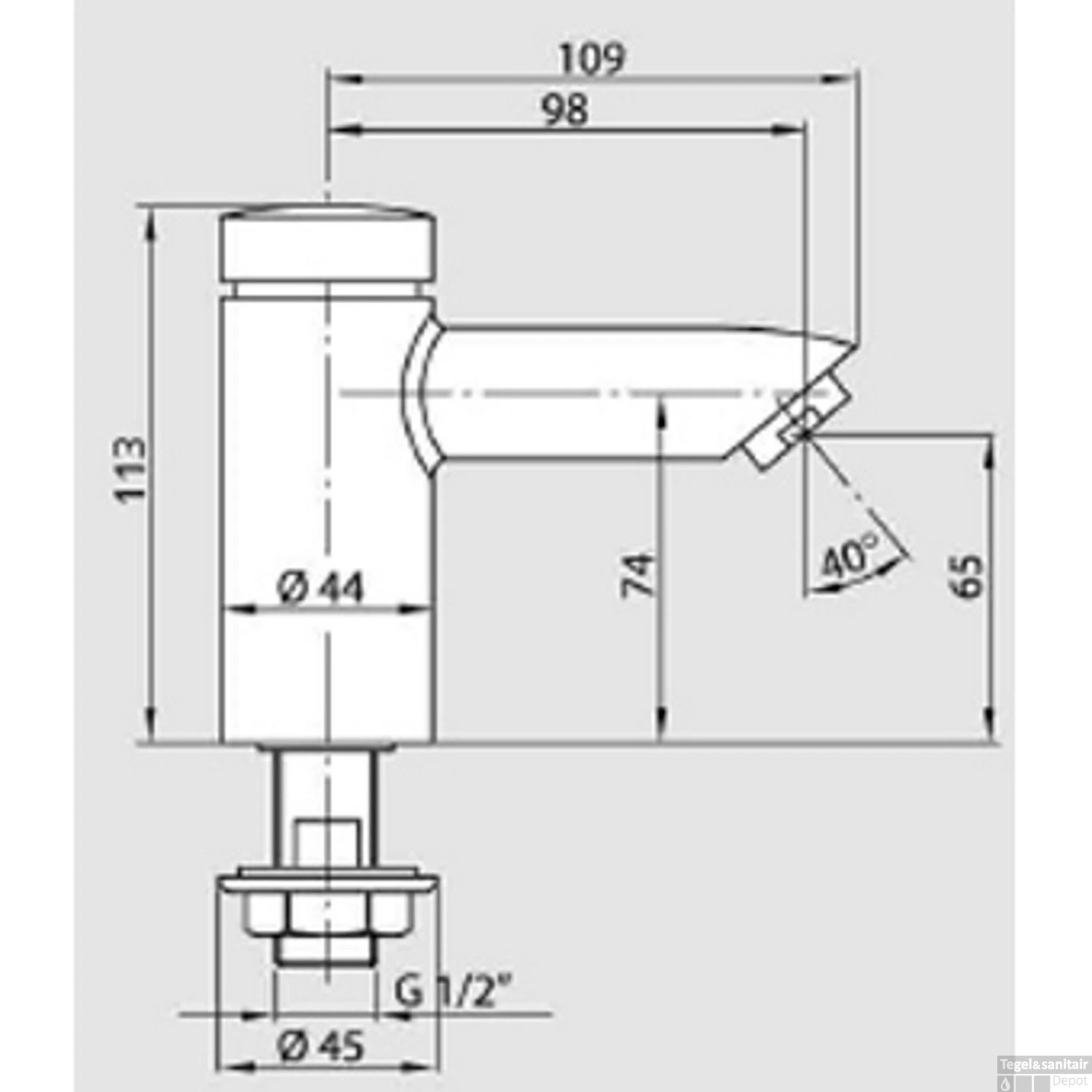 Fonteinkraan Plieger Clear Zelfsluitend Chroom 4 Fonteinkraan Plieger Clear Zelfsluitend Chroom - Afbeelding 2