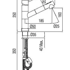 Tres Keukenkraan Uittrekbaar 130434