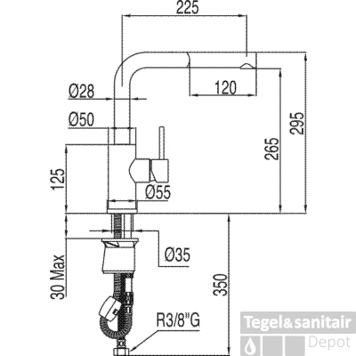Tres Keukenkraan Uittrekbaar 162437 4 Tres Keukenkraan Uittrekbaar 162437 - Afbeelding 2