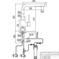 Tres Top Keukenkraan Chroom 162453
