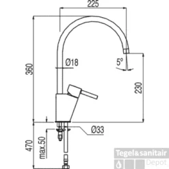 Tres Alplus Keukenkraan Chroom 183341