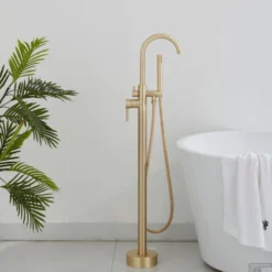 Vrijstaande Badkraan Boss & Wessing Gold Geborsteld Messing Mat Goud