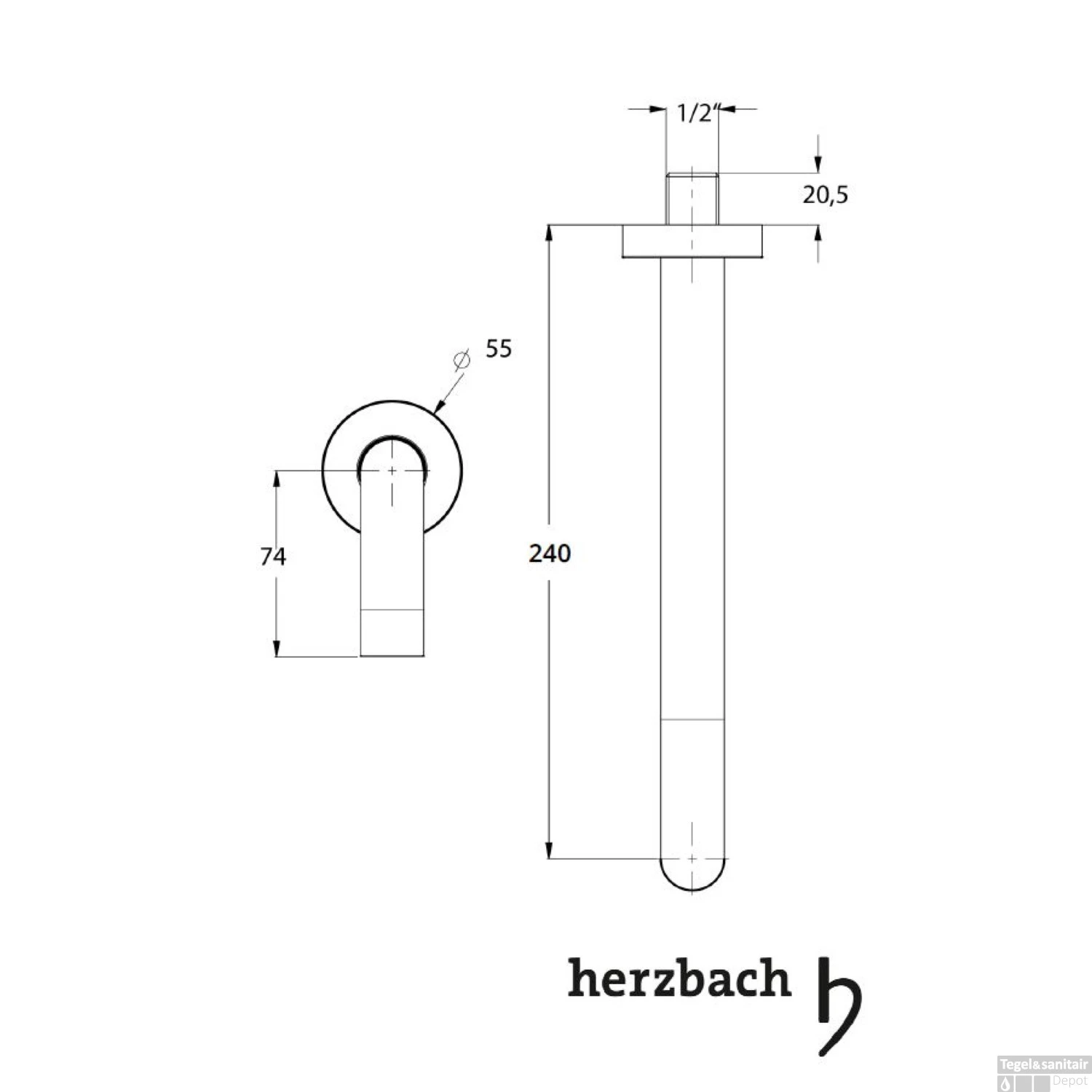 Wanduitloop Herzbach Living 24 Cm Ronde Rozetten Chroom 4 Wanduitloop Herzbach Living 24 Cm Ronde Rozetten Chroom - Afbeelding 2