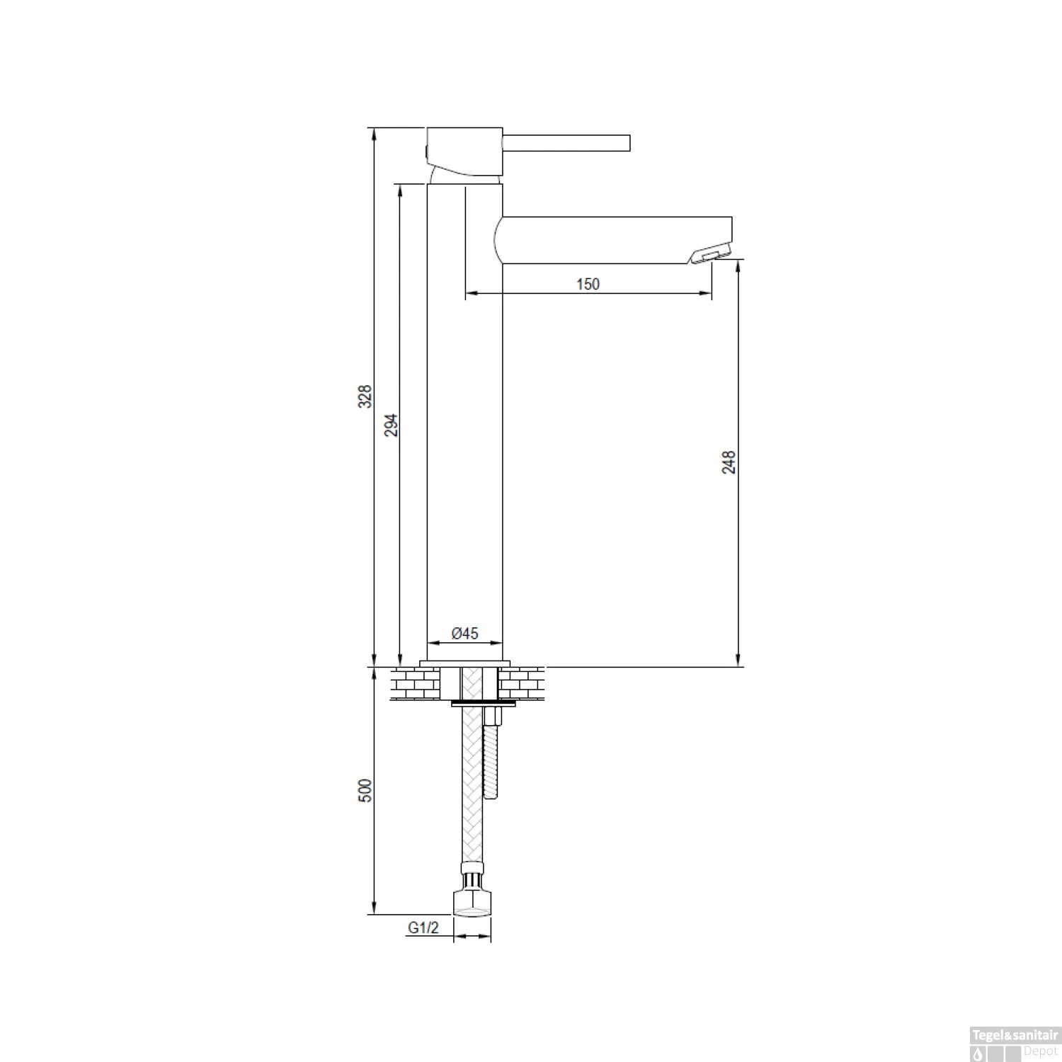 Wastafelmengkraan Brauer Chrome Edition Coldstart Opbouw Hoog Halfronde Hendel Chroom 5 Wastafelmengkraan Brauer Chrome Edition Coldstart Opbouw Hoog Halfronde Hendel Chroom - Afbeelding 3