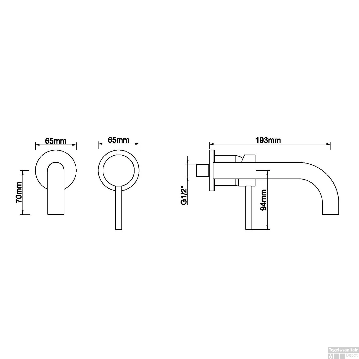 Wastafelkraan BWS Inbouwkraan Afbouwdeel Eenhendel RVS 4 Wastafelkraan BWS Inbouwkraan Afbouwdeel Eenhendel RVS - Afbeelding 2