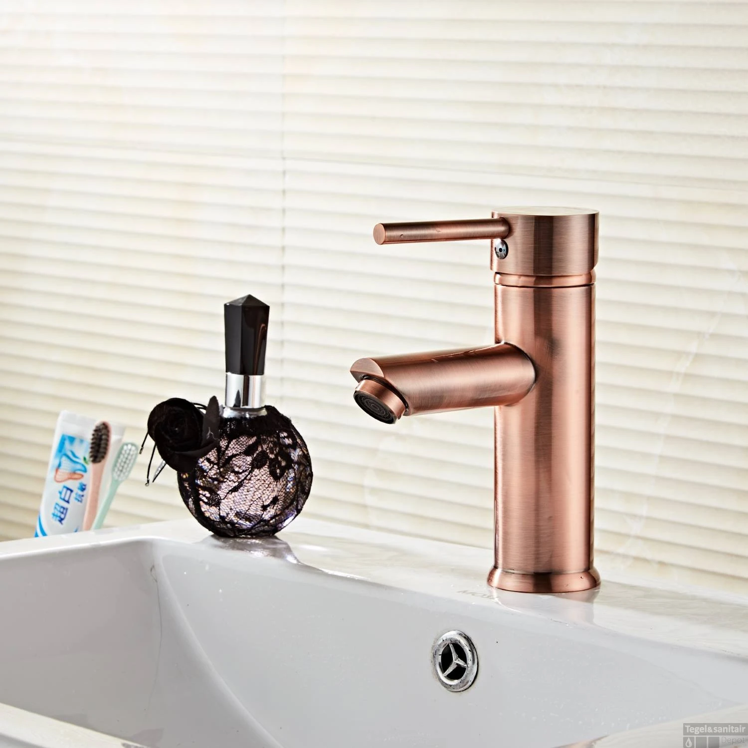 Wastafelkraan BWS Koper Met Eenhendel Geborsteld Koper 3 Wastafelkraan BWS Koper Met Eenhendel Geborsteld Koper