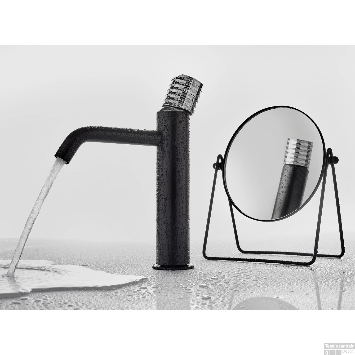 Wastafelkraan GRB Aura Mengkraan Zonder Clickwaste Messing Zwart 4 Wastafelkraan GRB Aura Mengkraan Zonder Clickwaste Messing Zwart - Afbeelding 2