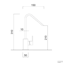 Wastafelkraan Sanimex Giulini Hoge Uitloop Zonder Pop-Up Mat Zwart -Exporteren Badkamer Top Winkel wastafelkraan sanimex giulini hoge uitloop zonder pop up f9827psc tech 1