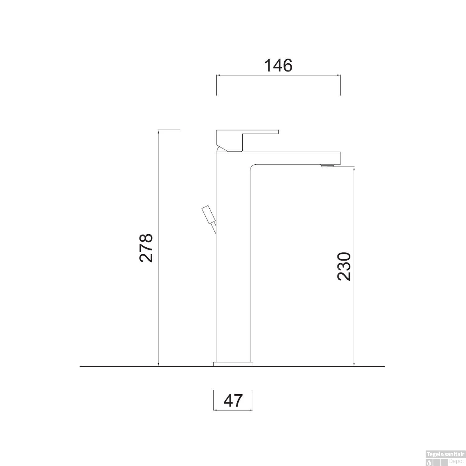 Wastafelkraan Sanimex Giulini Vierkant En Hoog Model Mat Nikkel 4 Wastafelkraan Sanimex Giulini Vierkant En Hoog Model Mat Nikkel - Afbeelding 2
