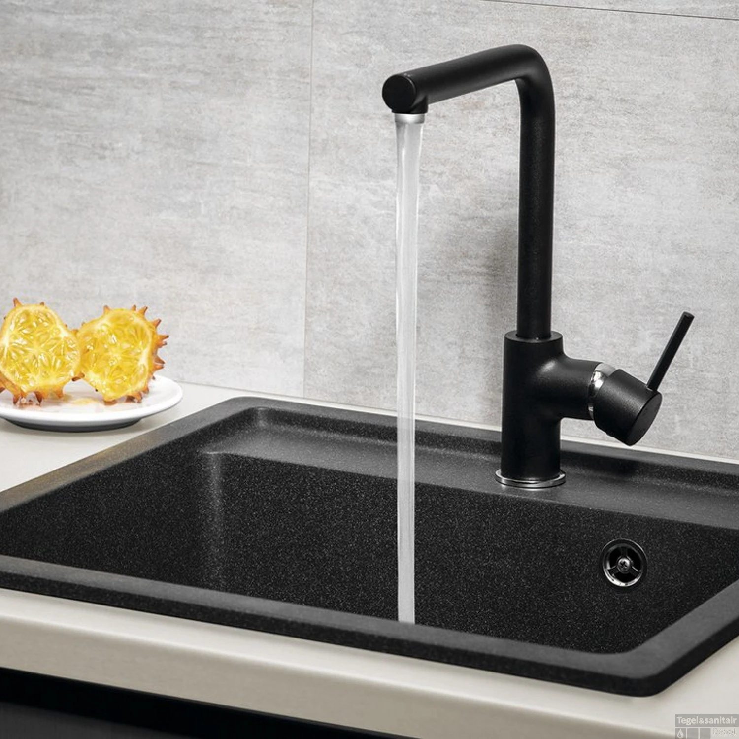 Wastafelkraan Sapho Inova Vrijstaande Mengkraan 31.5cm Mat Zwart 5 Wastafelkraan Sapho Inova Vrijstaande Mengkraan 31.5cm Mat Zwart - Afbeelding 3