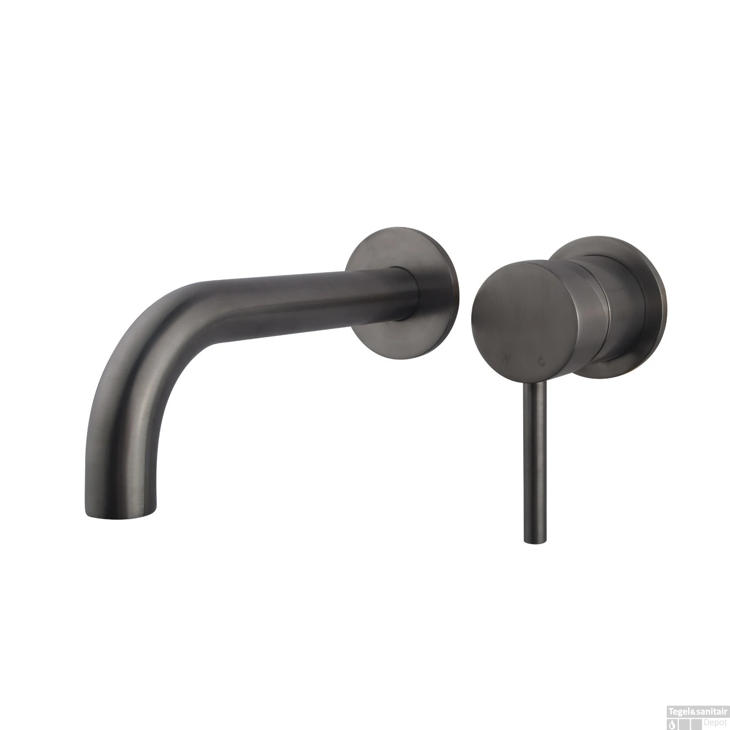 Afbouwdeel Inbouw Wastafelkraan Wiesbaden Caral Twenty Mengkraan Gun Metal (exclusief Inbouwdeel) PVD Coating