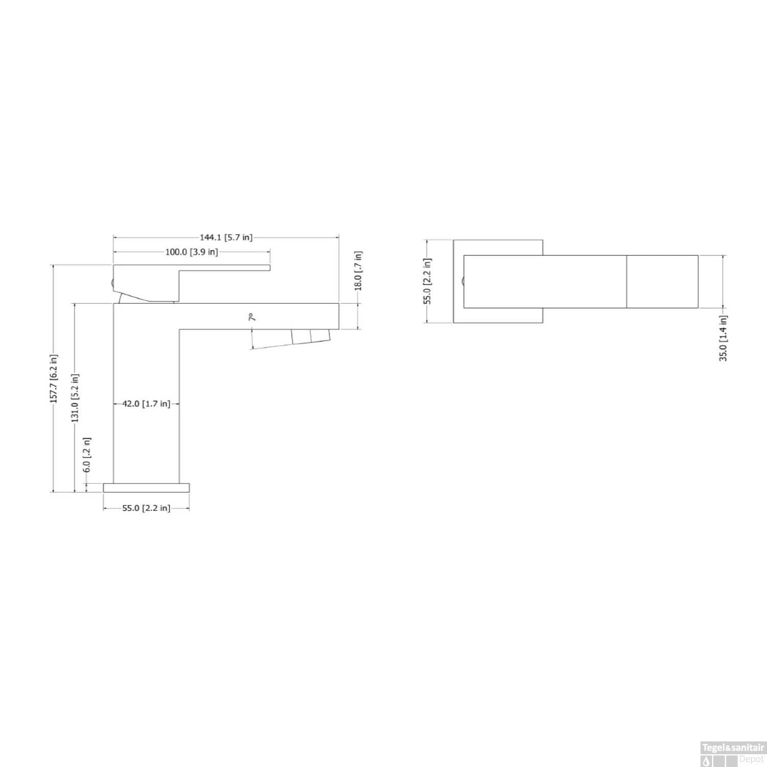 Wastafelmengkraan Boss & Wessing Colorato Chan Rechthoekig Chroom 4 Wastafelmengkraan Boss & Wessing Colorato Chan Rechthoekig Chroom - Afbeelding 2