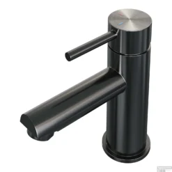 Wastafelmengkraan Brauer Gunmetal Edition Coldstart Opbouw Laag Ronde Hendel Geborsteld Gunmetal PVD