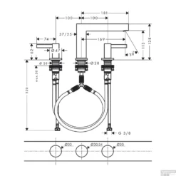 Wastafelmengkraan Finoris HansGrohe 3-gats 110 Met Push-Open Waste Chroom -Exporteren Badkamer Top Winkel wastafelmengkraan finoris hansgrohe 3 gats 110 met push open waste tech
