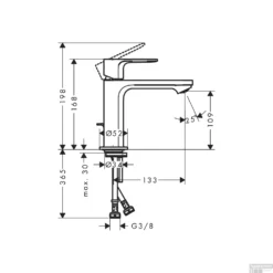 Wastafelmengkraan HansGrohe Rebris E Eengreeps 110 Met Trekwaste Chroom -Exporteren Badkamer Top Winkel wastafelmengkraan hansgrohe rebris e eengreeps 110 met trekwaste tech