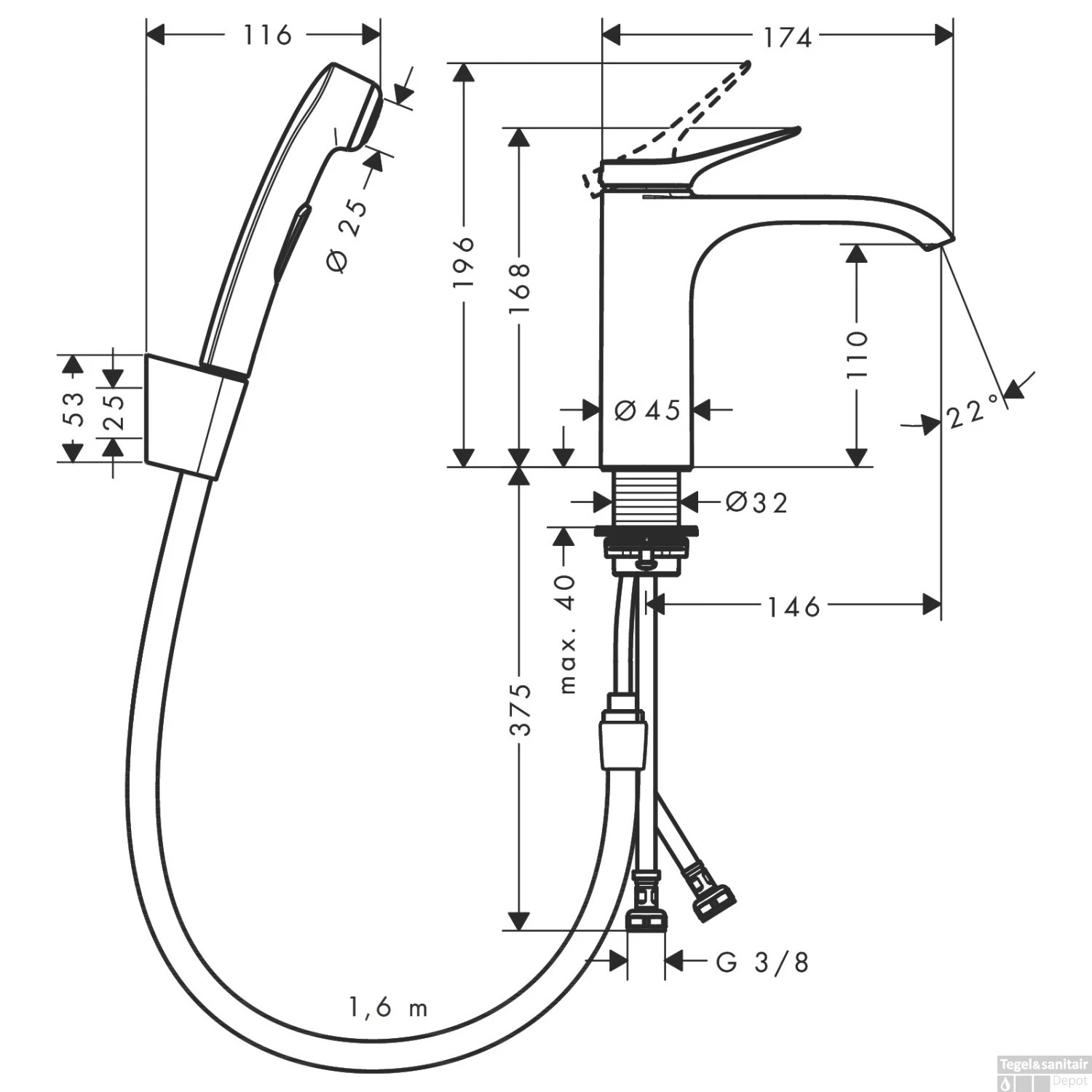 Wastafelmengkraan Hansgrohe Vivenis Bidethanddouche En Doucheslang 160 Cm Chroom 4 Wastafelmengkraan Hansgrohe Vivenis Bidethanddouche En Doucheslang 160 Cm Chroom - Afbeelding 2