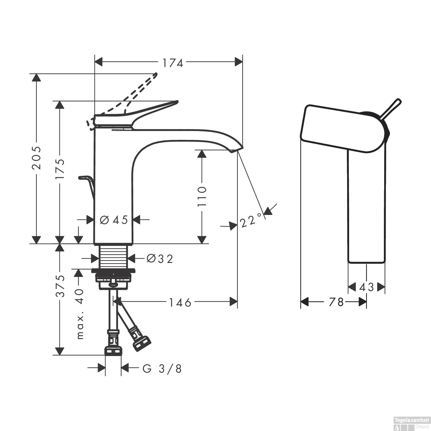 Wastafelmengkraan HansGrohe Vivenis Eengreeps 110 CoolStart Met Trekwaste Mat Wit 4 Wastafelmengkraan HansGrohe Vivenis Eengreeps 110 CoolStart Met Trekwaste Mat Wit - Afbeelding 2