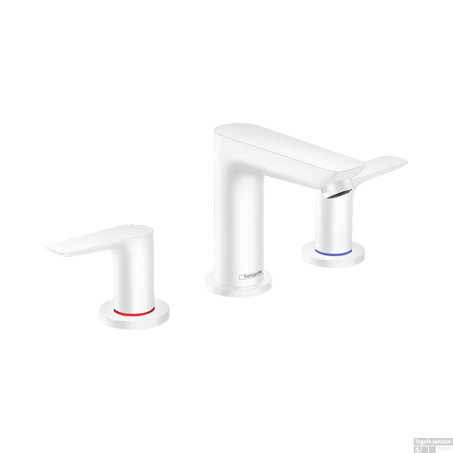 Wastafelmengkraan Talis E HansGrohe 3-Gats Met Trekwaste Mat Wit 3 Wastafelmengkraan Talis E HansGrohe 3-Gats Met Trekwaste Mat Wit