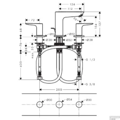 Wastafelmengkraan Talis E HansGrohe 3-Gats Met Trekwaste Geborsteld Brons -Exporteren Badkamer Top Winkel wastafelmengkraan talis e 3 gats tech