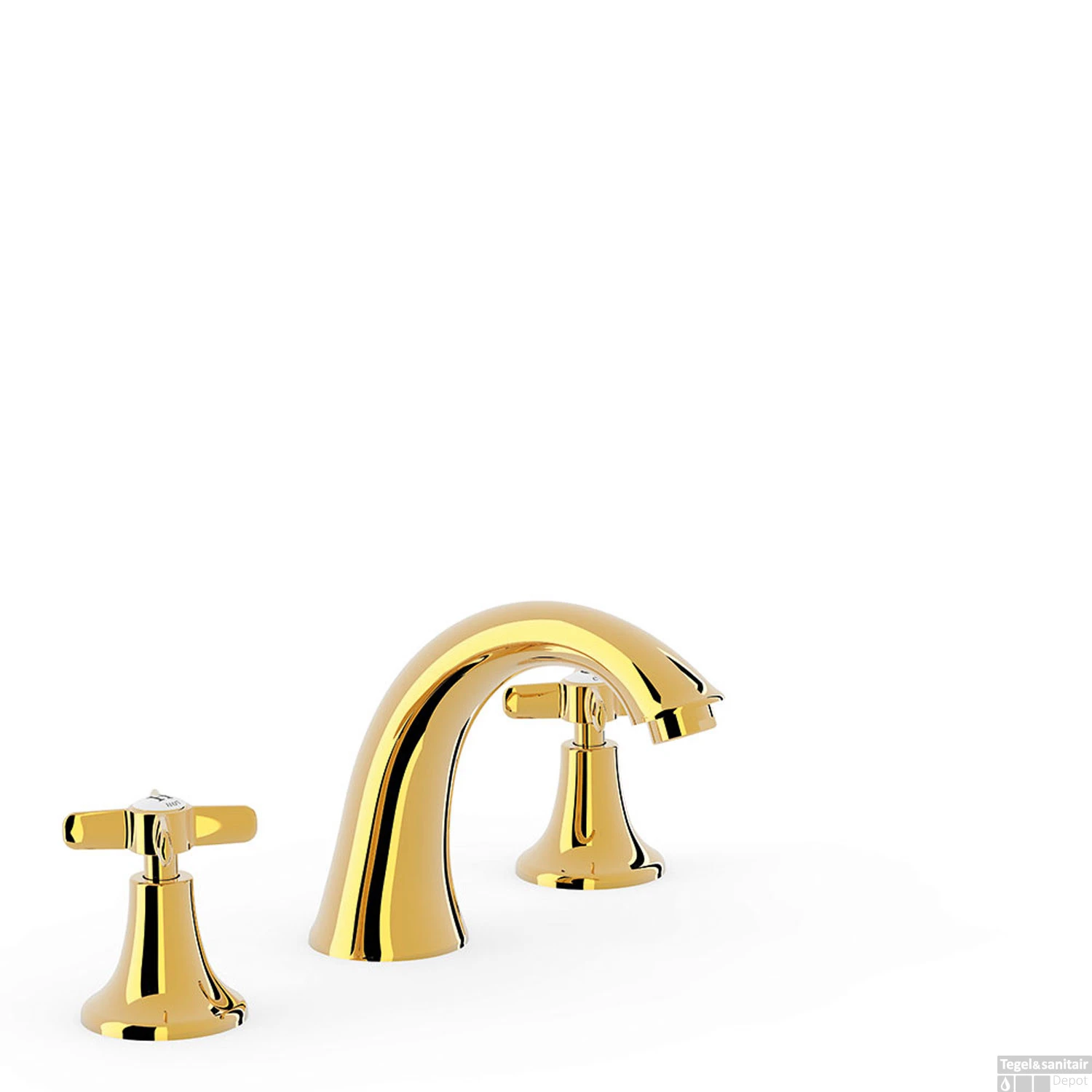 Wastafelmengkraan Tres Clasic Gebogen 2 Grepen Goud 3 Wastafelmengkraan Tres Clasic Gebogen 2 Grepen Goud