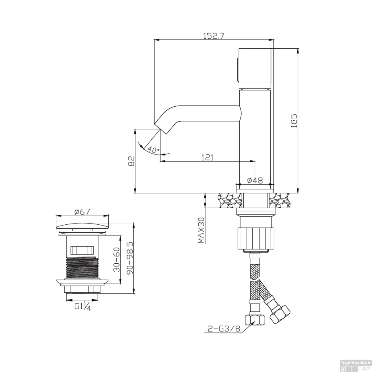 Wastafelmengkraan VMK Go Mandy 4 Wastafelmengkraan VMK Go Mandy - Afbeelding 2