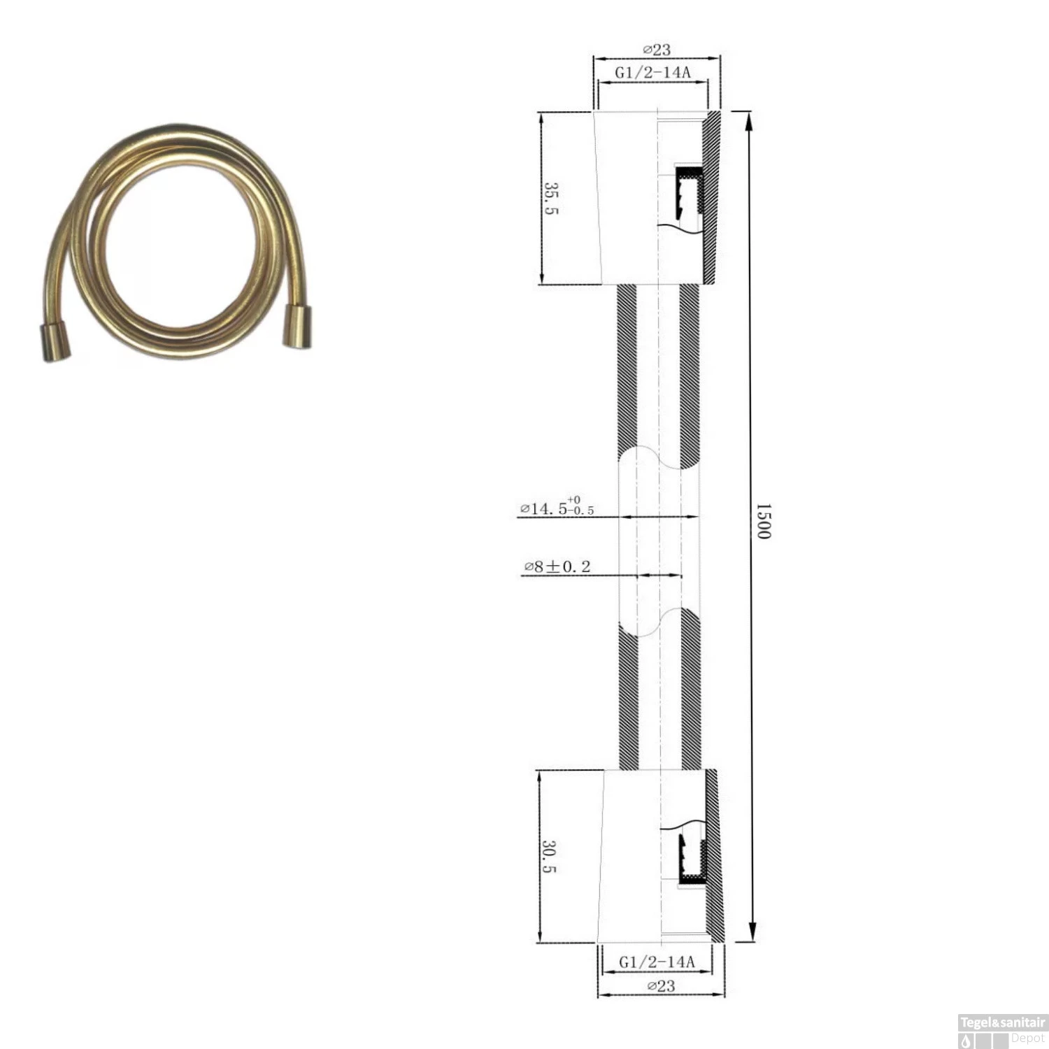 Wiesbaden Badkraan Inbouw Set Caral 01 Geborsteld Messing 7 Wiesbaden Badkraan Inbouw Set Caral 01 Geborsteld Messing - Afbeelding 5