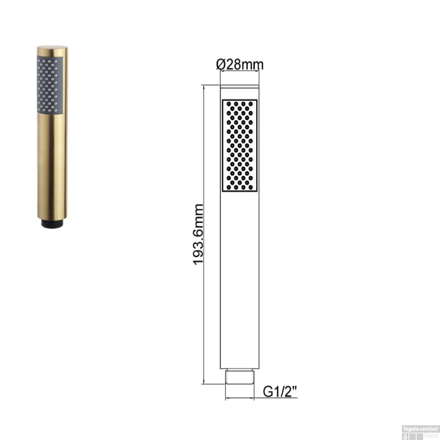 Wiesbaden Badkraan Inbouw Set Caral 01 Geborsteld Messing 6 Wiesbaden Badkraan Inbouw Set Caral 01 Geborsteld Messing - Afbeelding 4