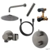 Wiesbaden Inbouw Regendouche Set Caral Rond Muuruitloop Gunmetal PVD Coating -Exporteren Badkamer Top Winkel wiesbaden inbouw regendouche set caral rond muuruitloop gunmetal shop